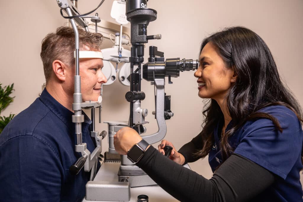Man Getting A Dry Eye Evaluation
