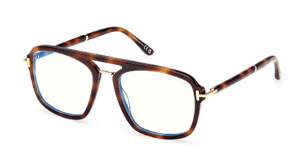 TOM FORD eyeglasses in a bold, squared tortoiseshell style
