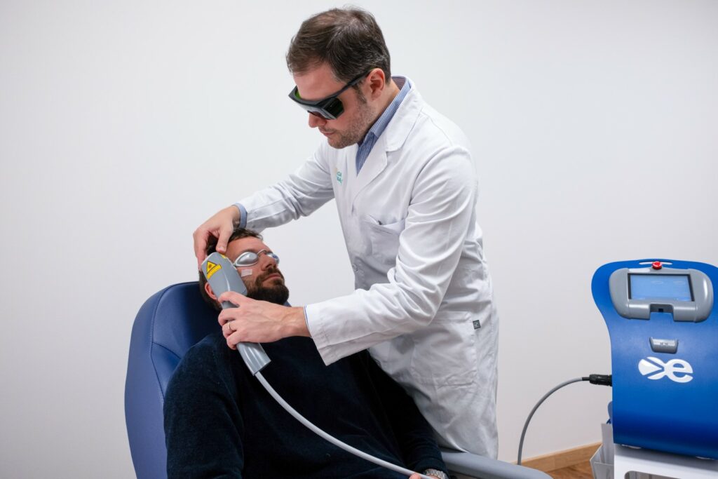 Man getting an IPL treatment