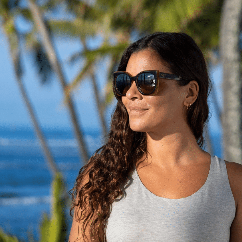 Woman wearing Maui Jim sunglasses