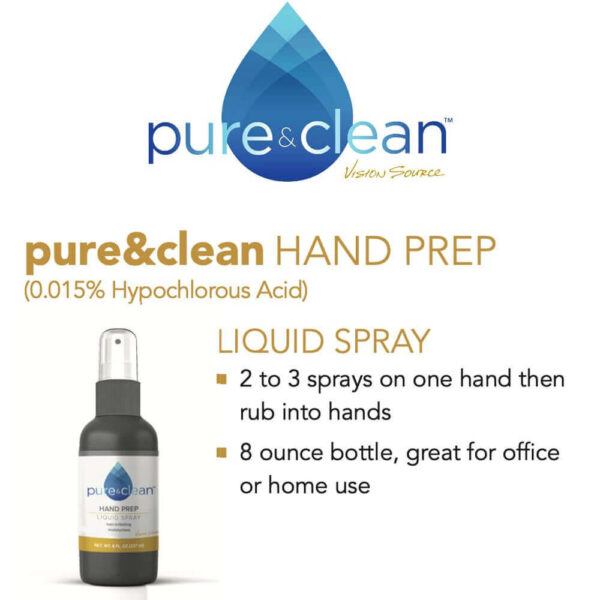 Pure clean hand prep liquid spray infographic
