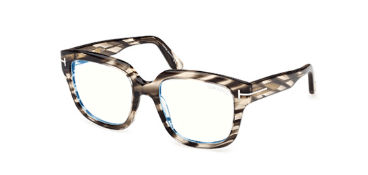 TOM FORD eyeglasses featuring sculptural lines and a distinctive acetate frame